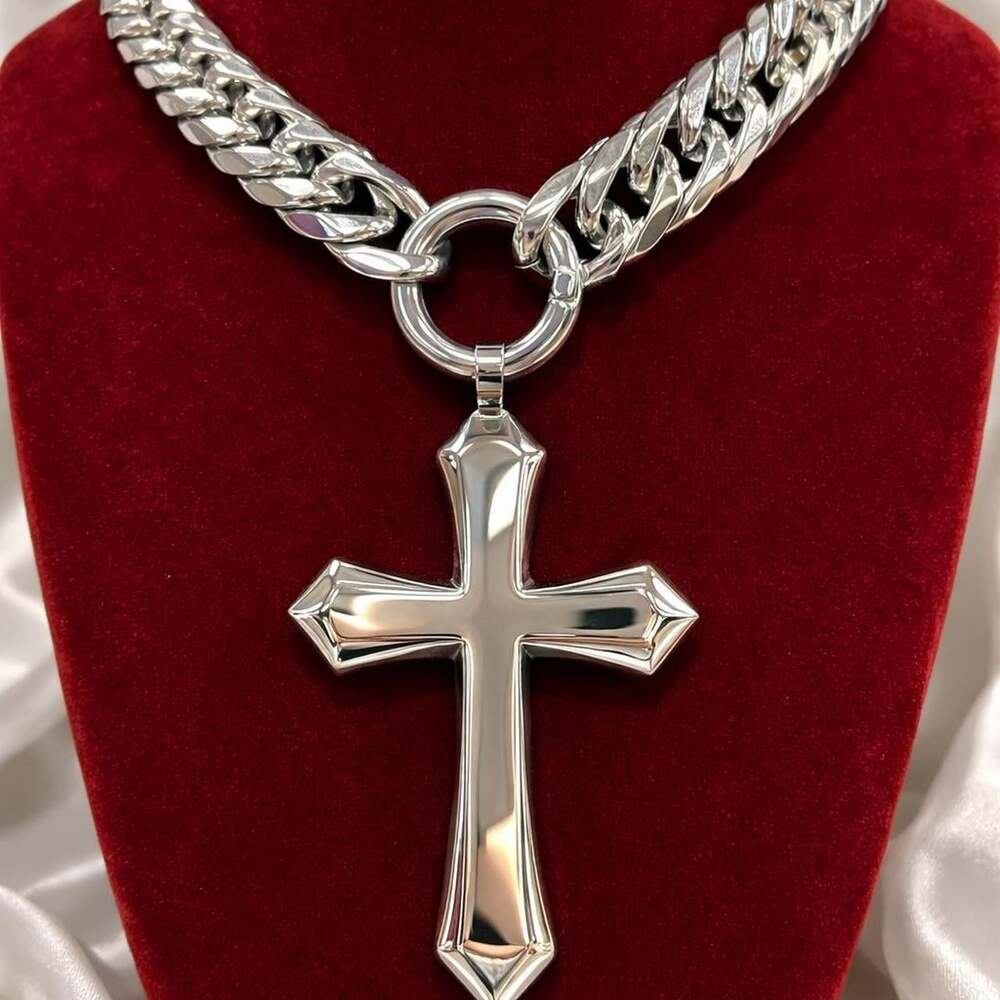 Silver Cross Necklace With Chain 4 D 61 - Picture 2 of 7